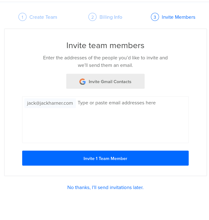 Add emails to invite